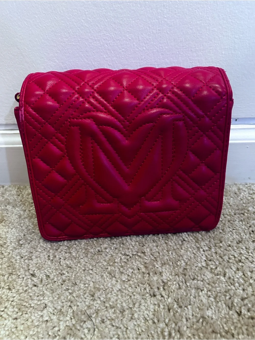 Love Moschino Quilted Hot Pink Crossbody Bag
